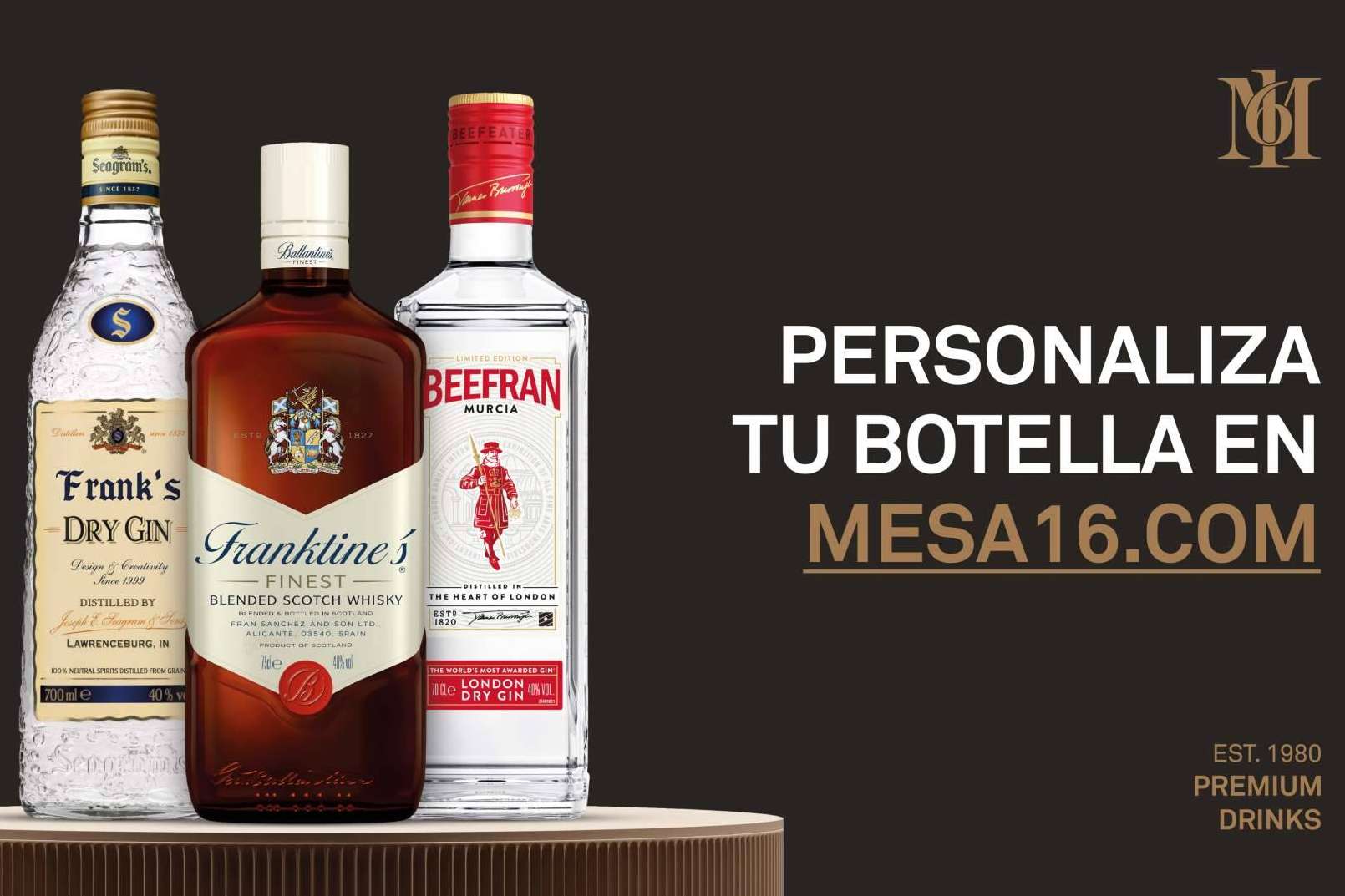 Bebidas personalizadas y exclusivas para regalar estas Navidades con Mesa 16 pagando con criptomonedas