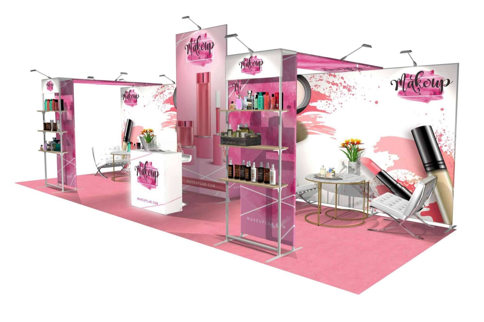 Olika fabrica stands y displays modulares y reutilizables