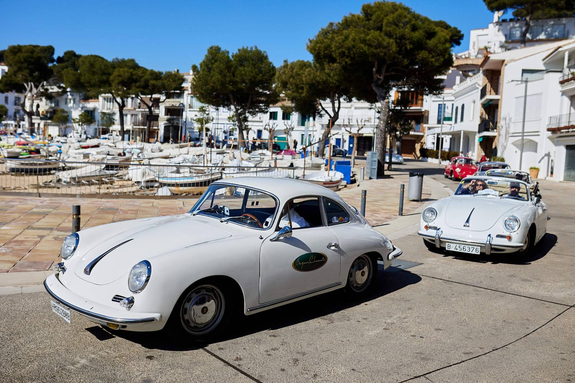 Más de 30 coches clásicos se dan cita en la ruta Porsche Girona