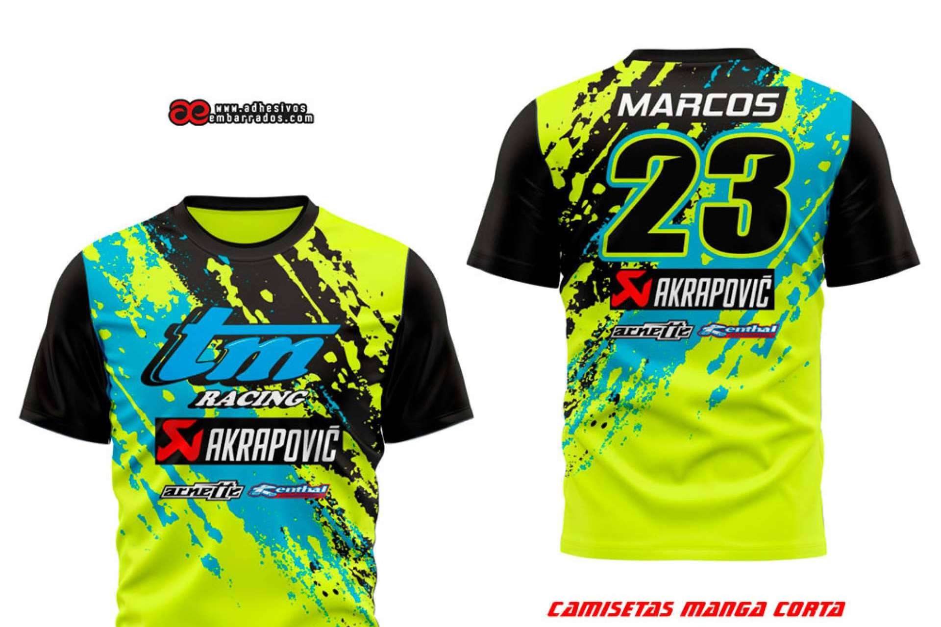 ADHESIVOSEMBARRADOS brinda un servicio de personalización de camisetas de deporte