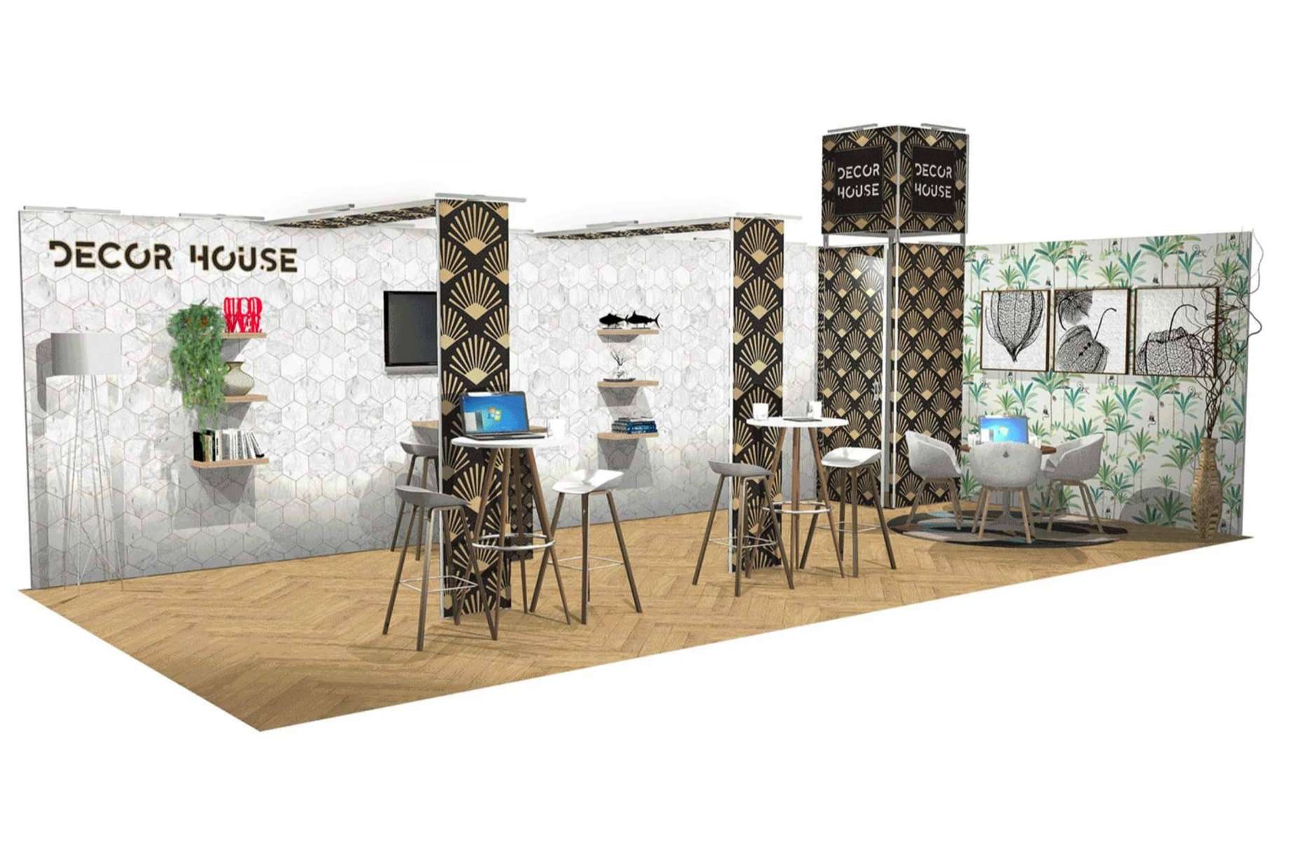 Con un stand modular de Olika Stands, son posibles los cambios en la configuración del stand a un día de empezar la feria