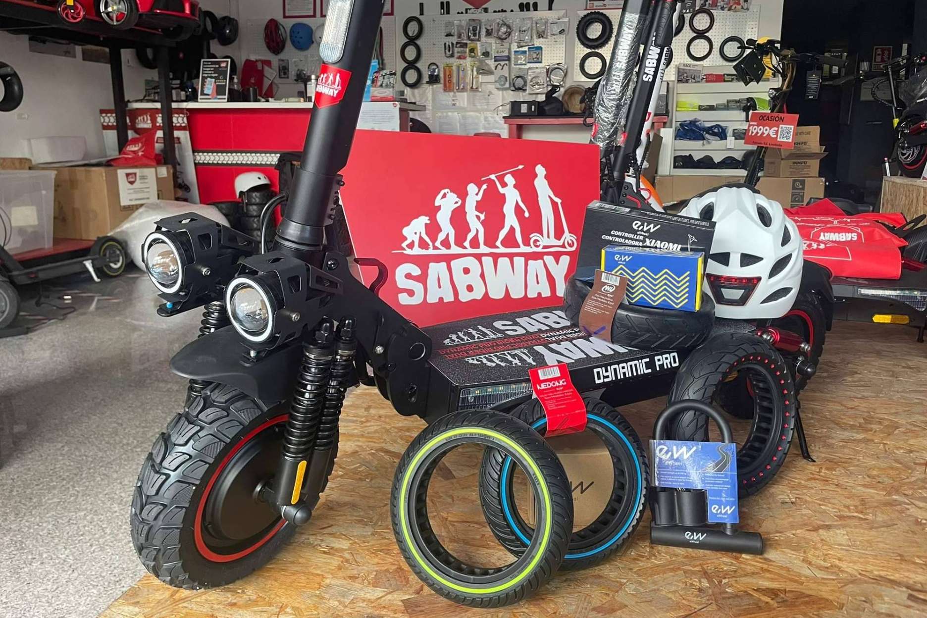 SABWAY y Ewheel Colaboran para ofrecer los mejores recambios y accesorios para patinetes eléctricos.